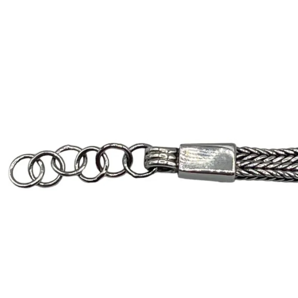 Oxidized Rare .825 Silver Enamel Chain Bracelet